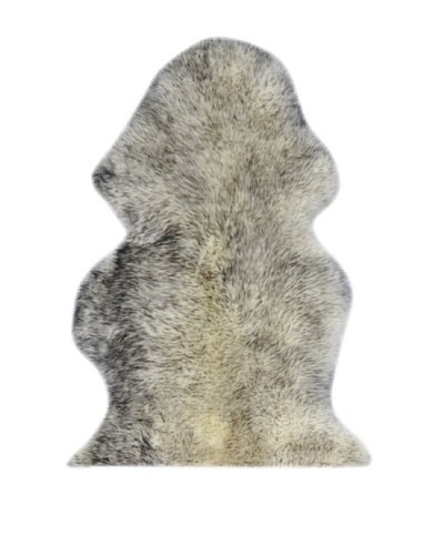 Natural New Zealand Single Sheepskin Rug, Gradient Grey, 2' x 3'