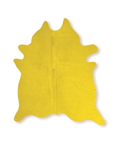 Natural Brand Geneva Cowhide Rug, Yellow, 7' x 5' 5