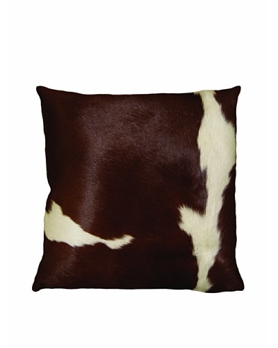 Natural Brand Torino Cowhide Patchwork Pillow, Brown/White