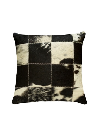 Natural Brand Torino Cowhide Patchwork Pillow, Black/White