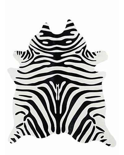Natural Brand Togo Cowhide Rug, Zebra Black/Off-White, 6' x 7'