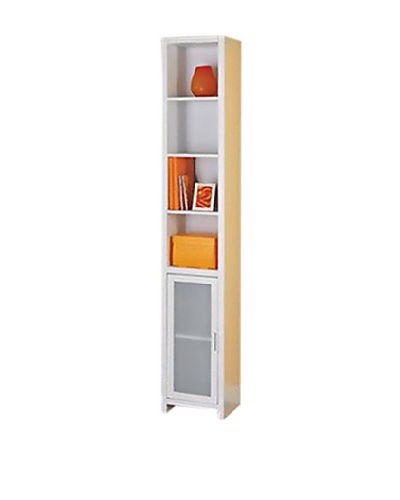 Neu Home Storage Tower With Frosted Glass Door, White