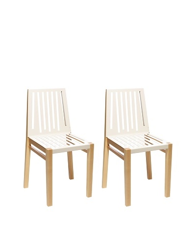 nine6 Design Set of 2 Marlowe Chairs, Ash/White