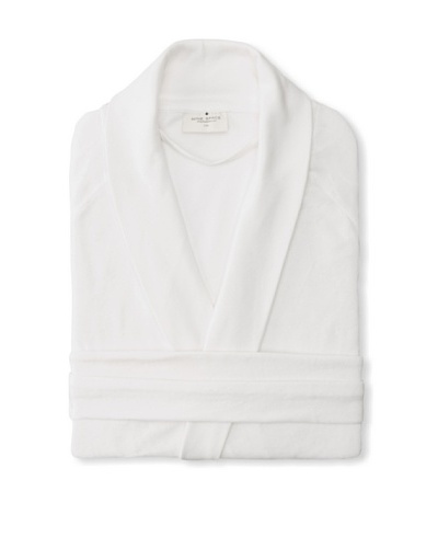 Nine Space Organic Cotton Velour Robe, White, Small/Medium