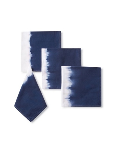 Nine Space Set of 4 Dip Dye Cotton Napkins, Blue