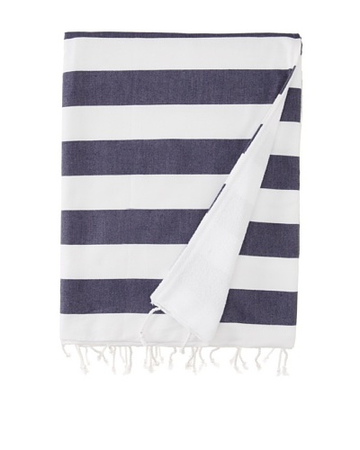 Nine Space Ayrika Beach Collection Wide Stripe Terry Fouta Towel [Blue]