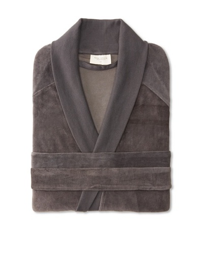 Nine Space Organic Cotton Velour Robe, Grey, Large/X-Large