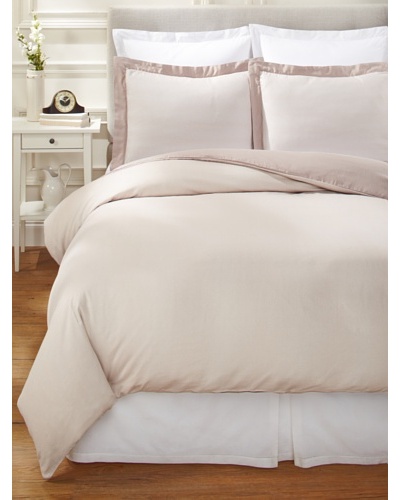 Nine Space Viscose from Bamboo/Cotton-Blend Stripes Duvet Cover Set [Ivory]