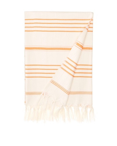 Nomadic Thread Society Turkish Hammam Throw/Towel, Natural/Orange, 71x35