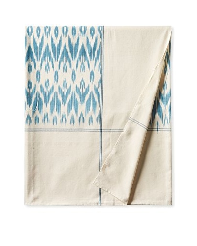 Nomadic Thread Society Ikat Bed Cover, Teal/White Warp, Queen
