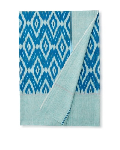 Nomadic Thread Society Single Ikat Bed Cover, Aqua/Blue, TwinAs You See