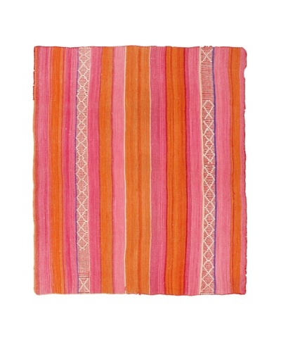 Nomadic Thread Society Handwoven Peruvian Rug, Pink/Orange, 56.5 x 50.5As You See