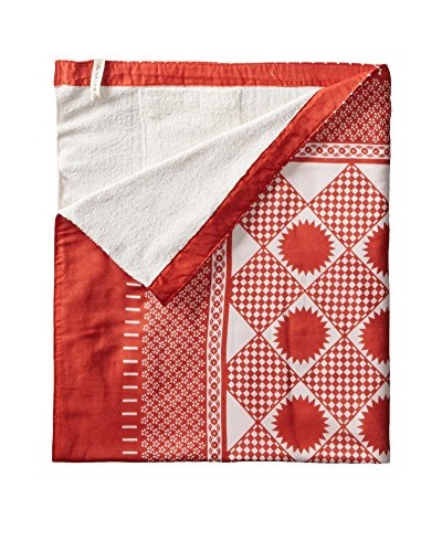 Nomadic Thread Society Swahili Towel, Orange/White