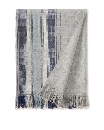 Nomadic Thread Society Alpaca Blanket, Silver/Grey/Blue