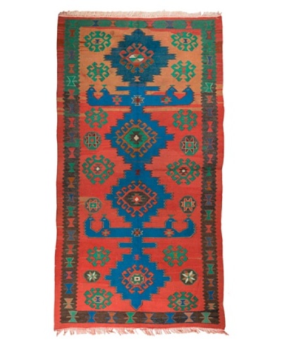 Nomads Loom Old Caucasian Kilim, 4' 8 x 9' 1