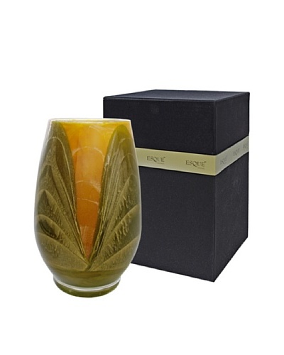 Northern Lights Candles Esque Harmony Candle & Floral Vase, Olive/Caramel