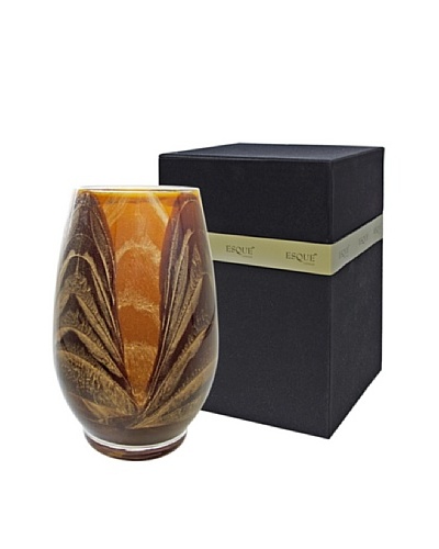 Northern Lights Candles Esque Harmony Candle & Floral Vase, Mahogany/Caramel