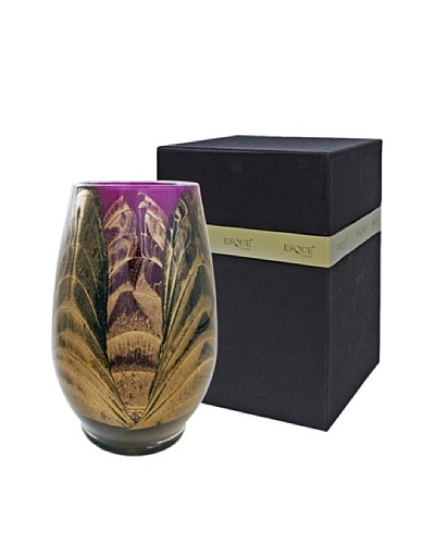 Northern Lights Candles Esque Harmony Candle & Floral Vase, Ebony/Amethyst