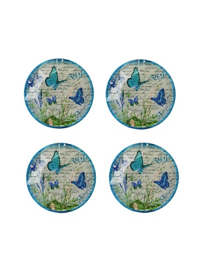 Set of 4 Butterfly Canape Plates
