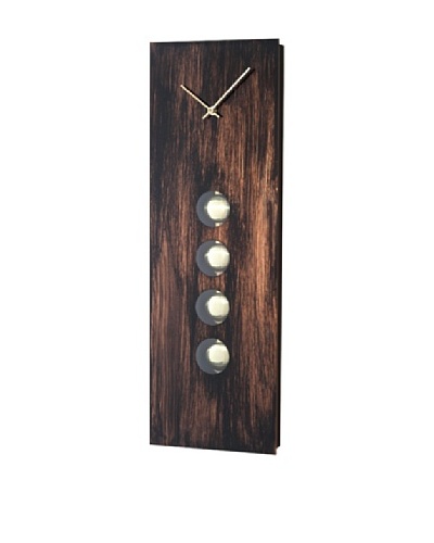Nova Oakley Pendulum Wall Clock, Brushed Aluminum/Dark Brown