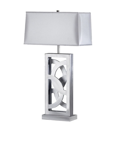 Nova Silver Circles Table Lamp, Brushed Aluminum