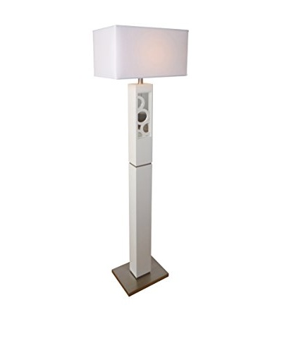 Nova Lighting Nemo Floor Lamp, Gloss White/Nickel