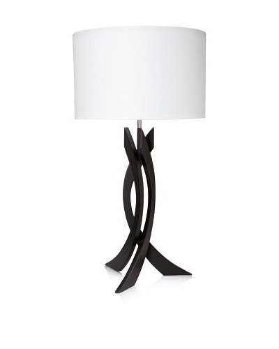 Nova Lighting Trensa Table Lamp, Dark Brown/Silver/White