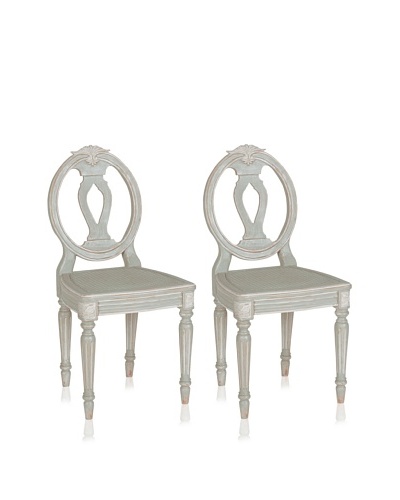nuLOOM Set of 2 Katie French Chateau Style Fluted Dining Chairs