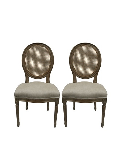 nuLOOM Set of 2 Helen Linen Round Back Chairs