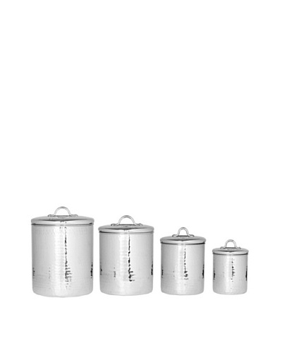 Old Dutch International Stainless Steel Hammered 4-Piece Canister Set