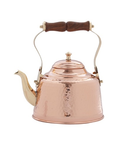 Old Dutch International 2-Qt. Hammered Solid Copper Tea Kettle with Wood Handle
