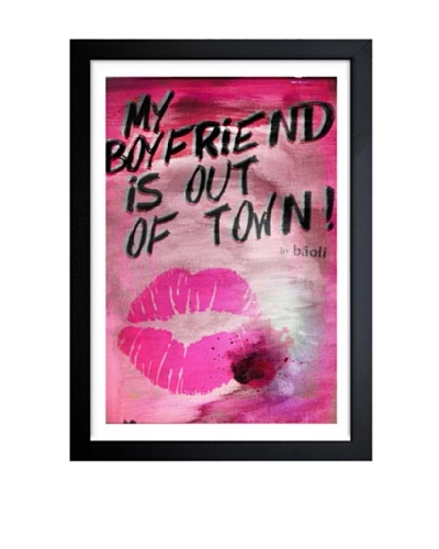 Oliver Gal My Boyfriend is Out of Rown Rose Framed Art