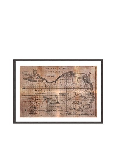 Oliver Gal Ghost Towns Map 1866 Framed Art Print