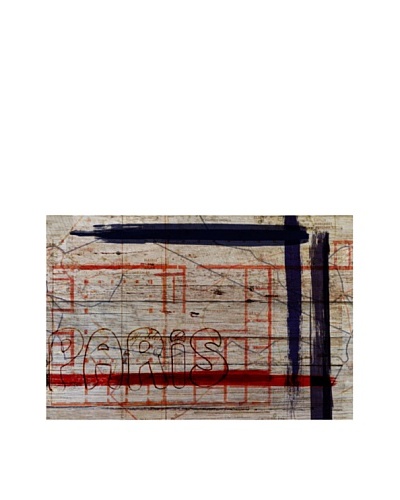 Oliver Gal 'Paris Dadaiste Revision Rouge' American Reclaimed Wood Wall Art