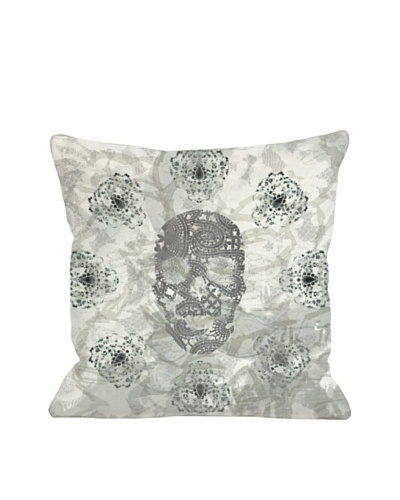Oliver Gal by One Bella Casa Blair Skull Square Pillow, Gray
