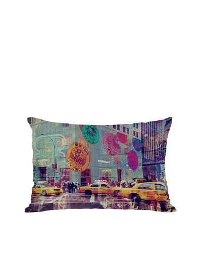 Oliver Gal by One Bella Casa NYC Fashion Taxi Pillow, Multi