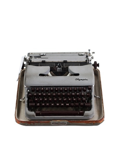 Olympia Vintage Typewriter, Steel Grey