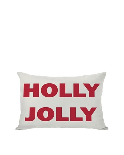 One Bella Casa Holly Jolly Reversible Pillow
