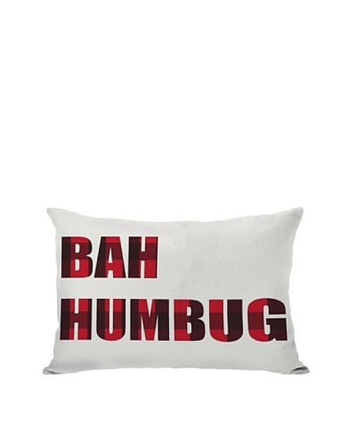 One Bella Casa Plaid Bah Humbug Reversible Pillow