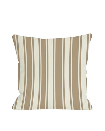 One Bella Casa Tri-Stripes 18x18 Outdoor Throw Pillow [Tan]