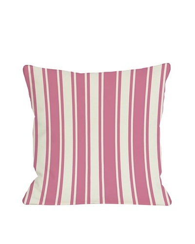 One Bella Casa Tri-Stripes 18x18 Indoor/Outdoor Throw Pillow, Pink
