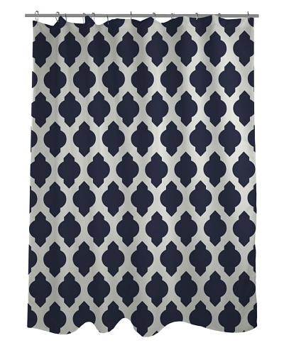 One Bella Casa All Over Morroccan Shower Curtain, Navy/Ivory