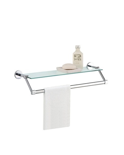 Organize It All Glass Shelf with Towel Bar, Chrome