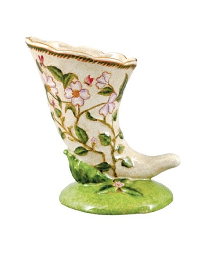 Oriental Danny Graslin Porcelain Horn Vase