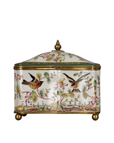Oriental Danny Porcelain Box with Willow BirdAs You See