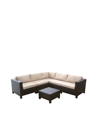 Outdoor Pacific by Kannoa 6-Piece Sectional Set, Dark Coffee