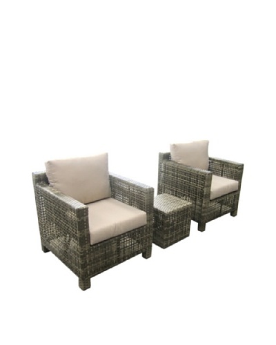 Outdoor Pacific by Kannoa 3-Piece Open-Weave Lounge Set, Coconut