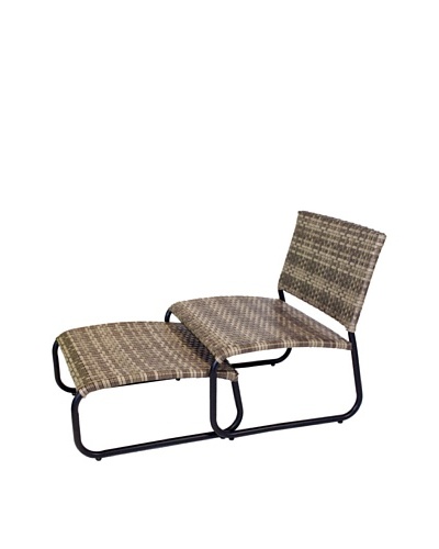 Outdoor Pacific by Kannoa Armless Club Chair with Ottoman, Coconut
