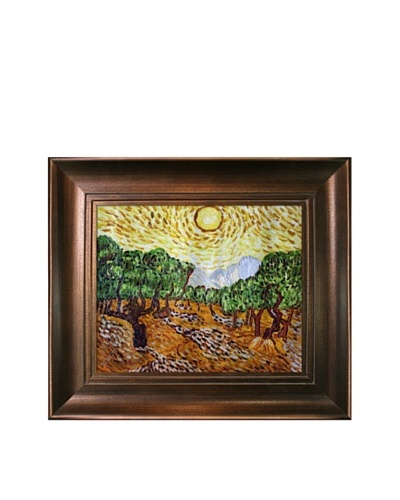 Vincent Van Gogh Olive Trees with Yellow Sun and Sky Framed Oil Painting
