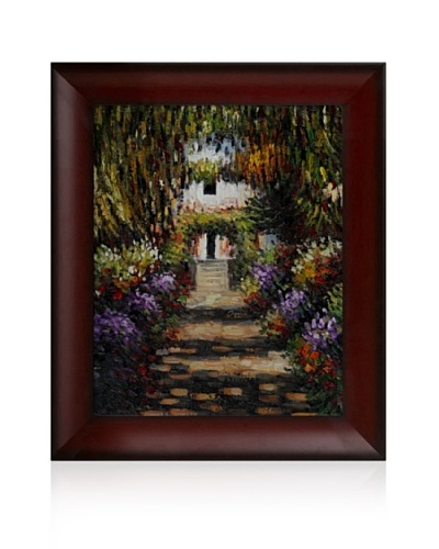 Claude Monet Garden Path at Giverny Framed Oil Painting, 16 x 20
